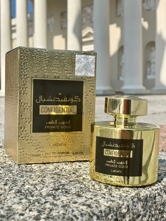 Lattafa Confidential Private Gold 100ml EdP - Fruchtiges Oud Unisex Parfüm
