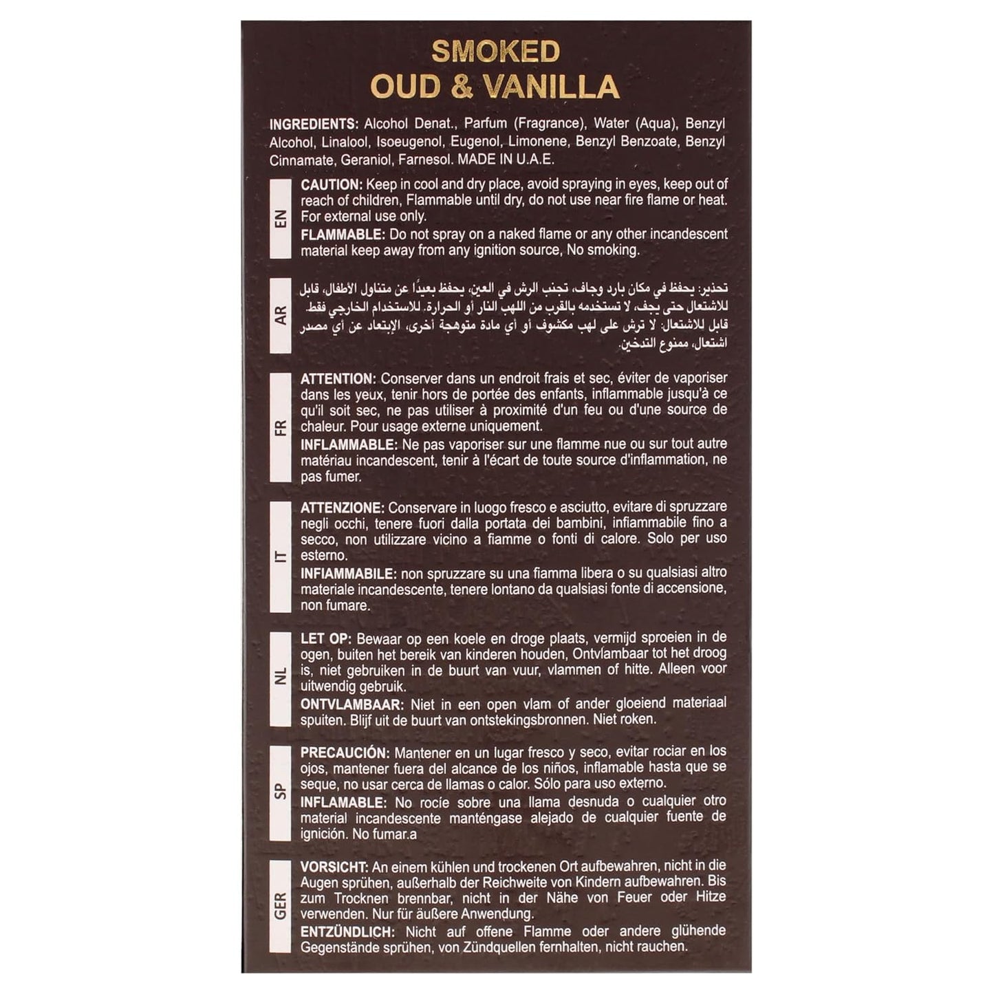 Smoked Oud et Vanilla - 100 ML