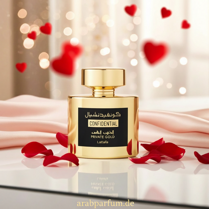 Lattafa Confidential Private Gold 100ml EdP - Fruchtiges Oud Unisex Parfüm